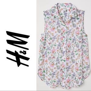 H&M | sleeveless floral blouse